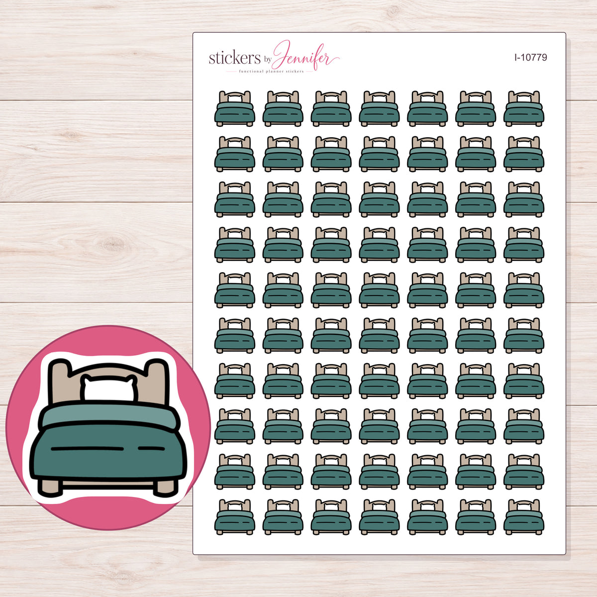 I-10779 planner sticker sheet with enlarged sticker detail