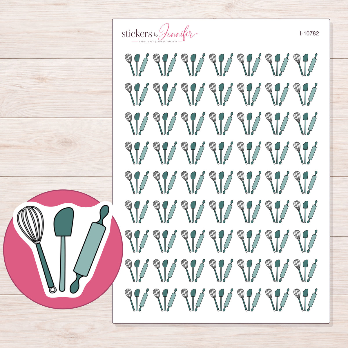 I-10782 planner sticker sheet with enlarged sticker detail