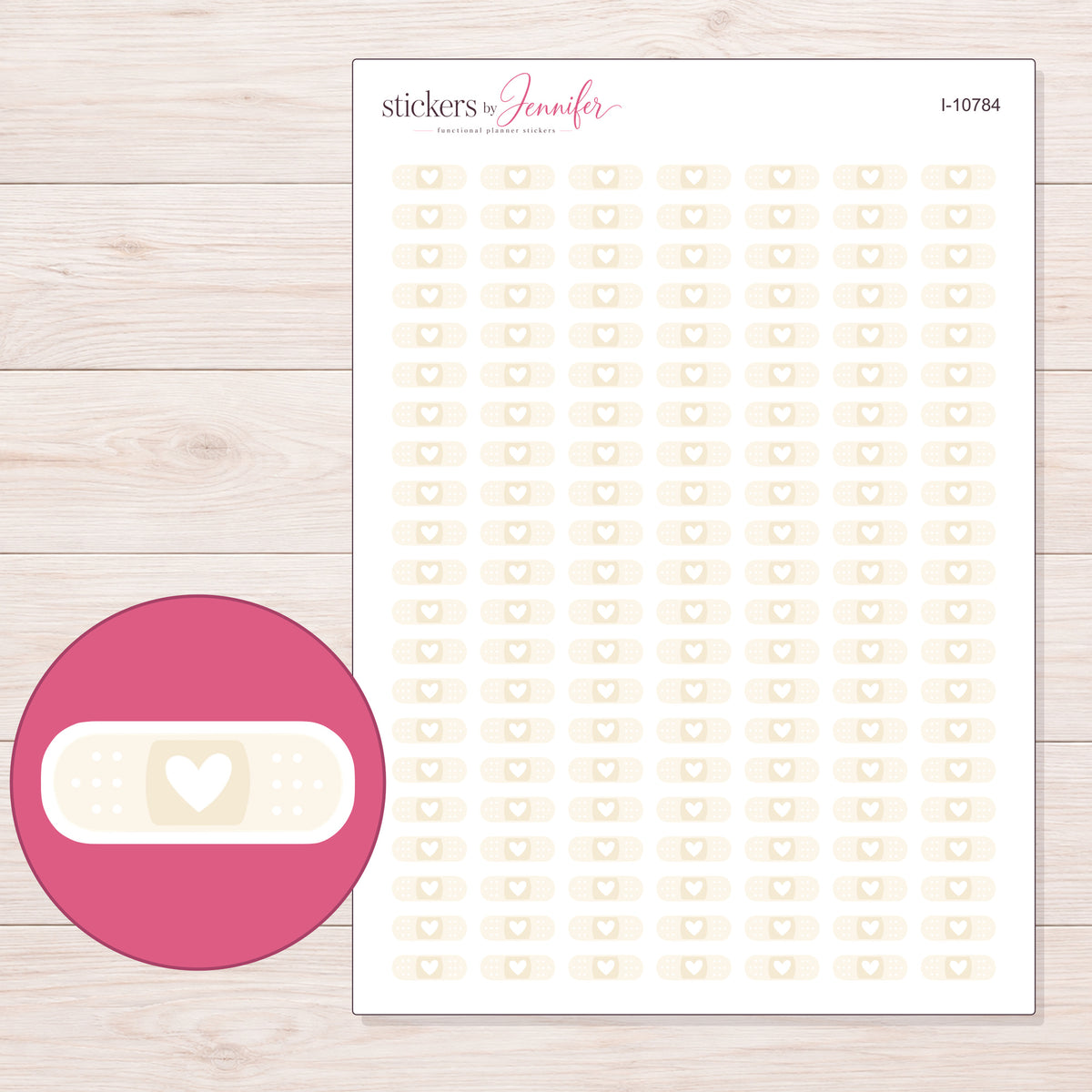 I-10784 planner sticker sheet with enlarged sticker detail