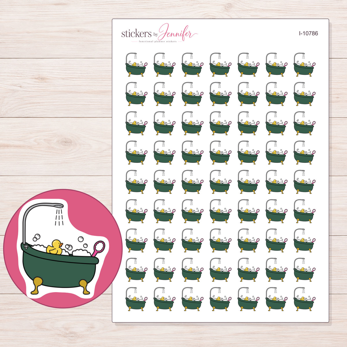 I-10786 planner sticker sheet with enlarged sticker detail