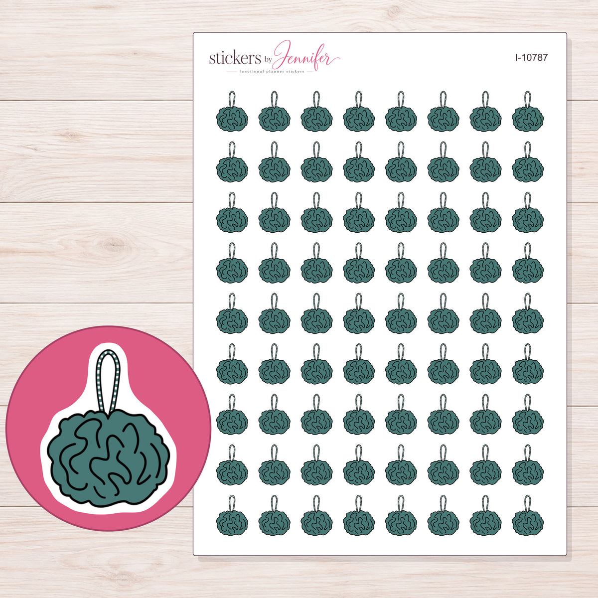 I-10787 planner sticker sheet with enlarged sticker detail