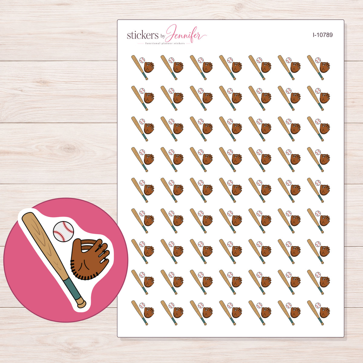 I-10789 planner sticker sheet with enlarged sticker detail
