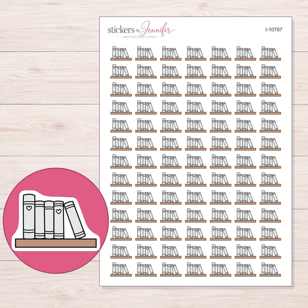 I-10797 planner sticker sheet with enlarged sticker detail