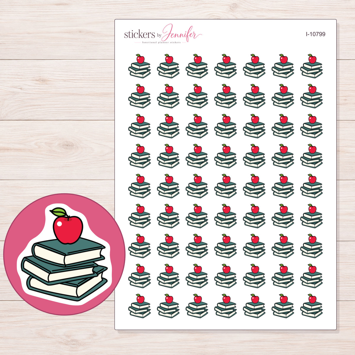 I-10799 planner sticker sheet with enlarged sticker detail