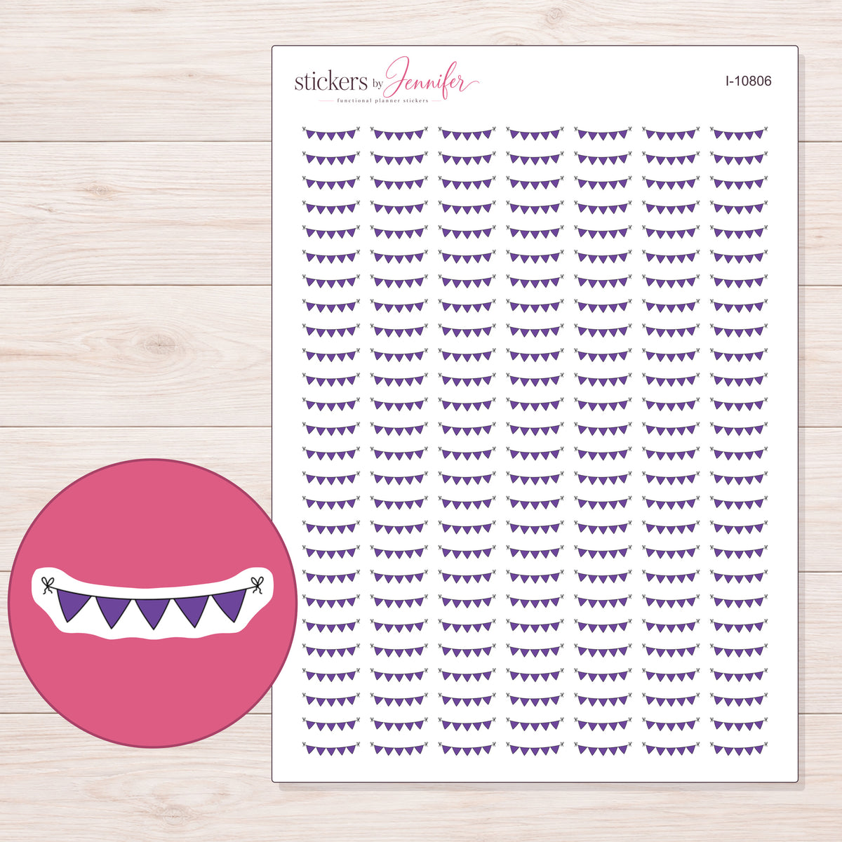 I-10806 planner sticker sheet with enlarged sticker detail