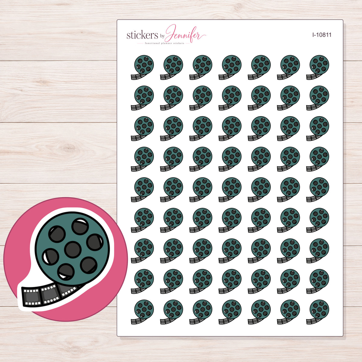 I-10811 planner sticker sheet with enlarged sticker detail
