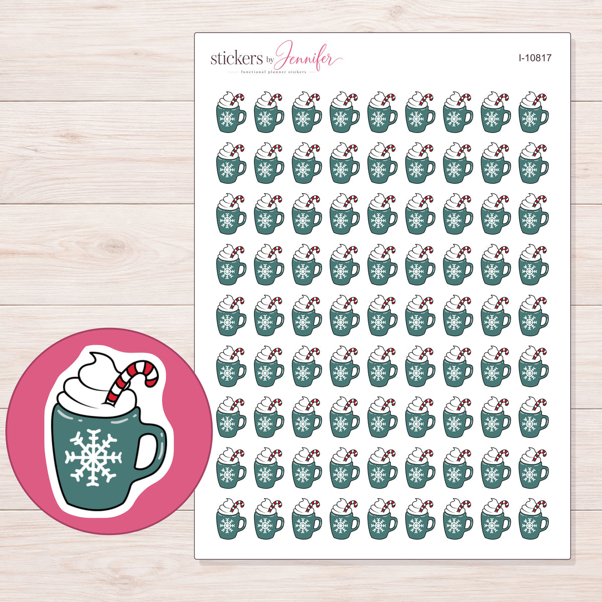 I-10817 planner sticker sheet with enlarged sticker detail