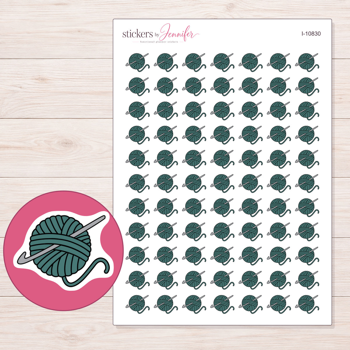 I-10830 planner sticker sheet with enlarged sticker detail