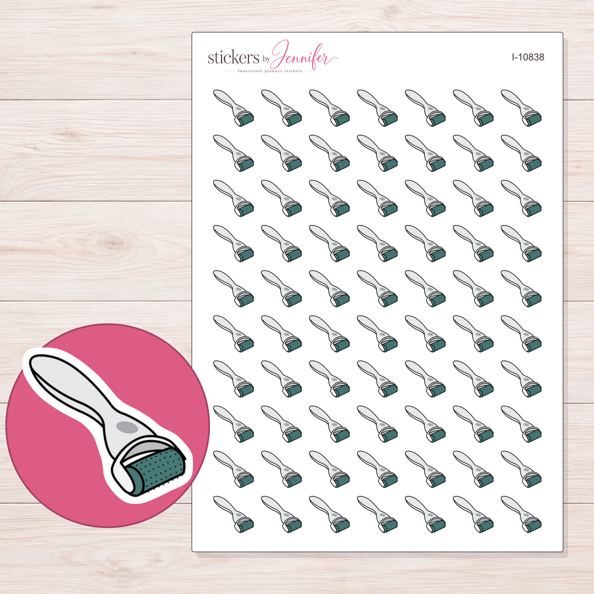 I-10838 planner sticker sheet with enlarged sticker detail