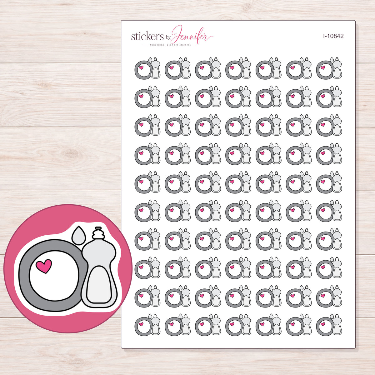 I-10842 planner sticker sheet with enlarged sticker detail