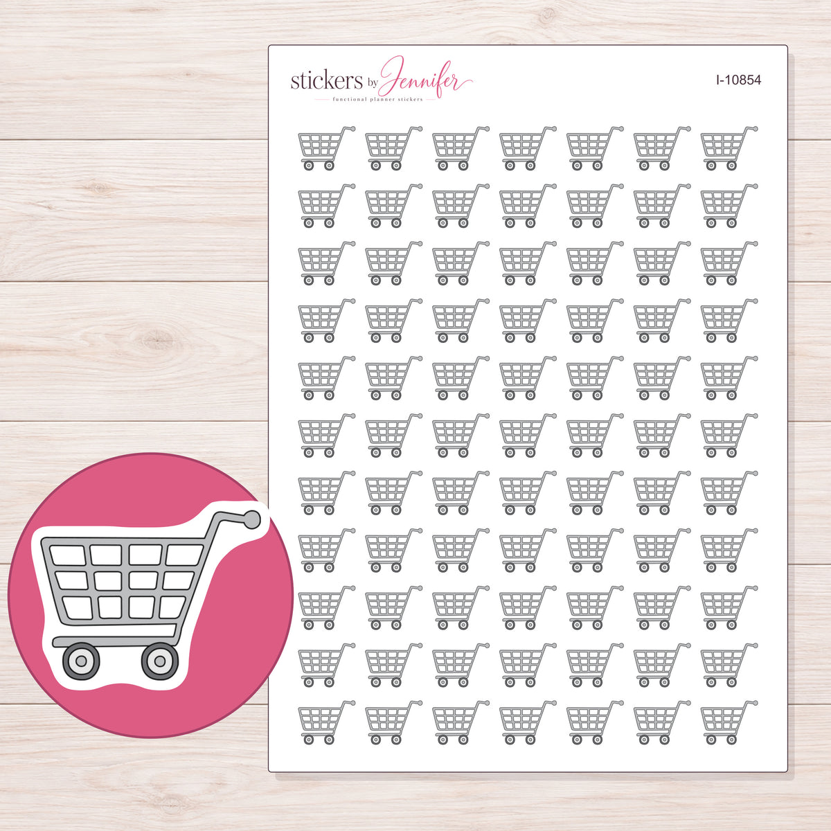 I-10854 planner sticker sheet with enlarged sticker detail