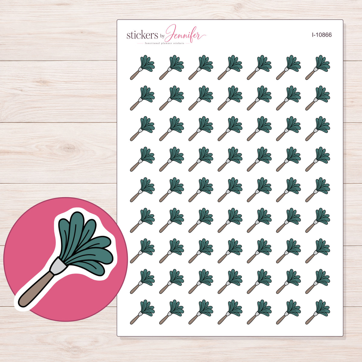 I-10866 planner sticker sheet with enlarged sticker detail