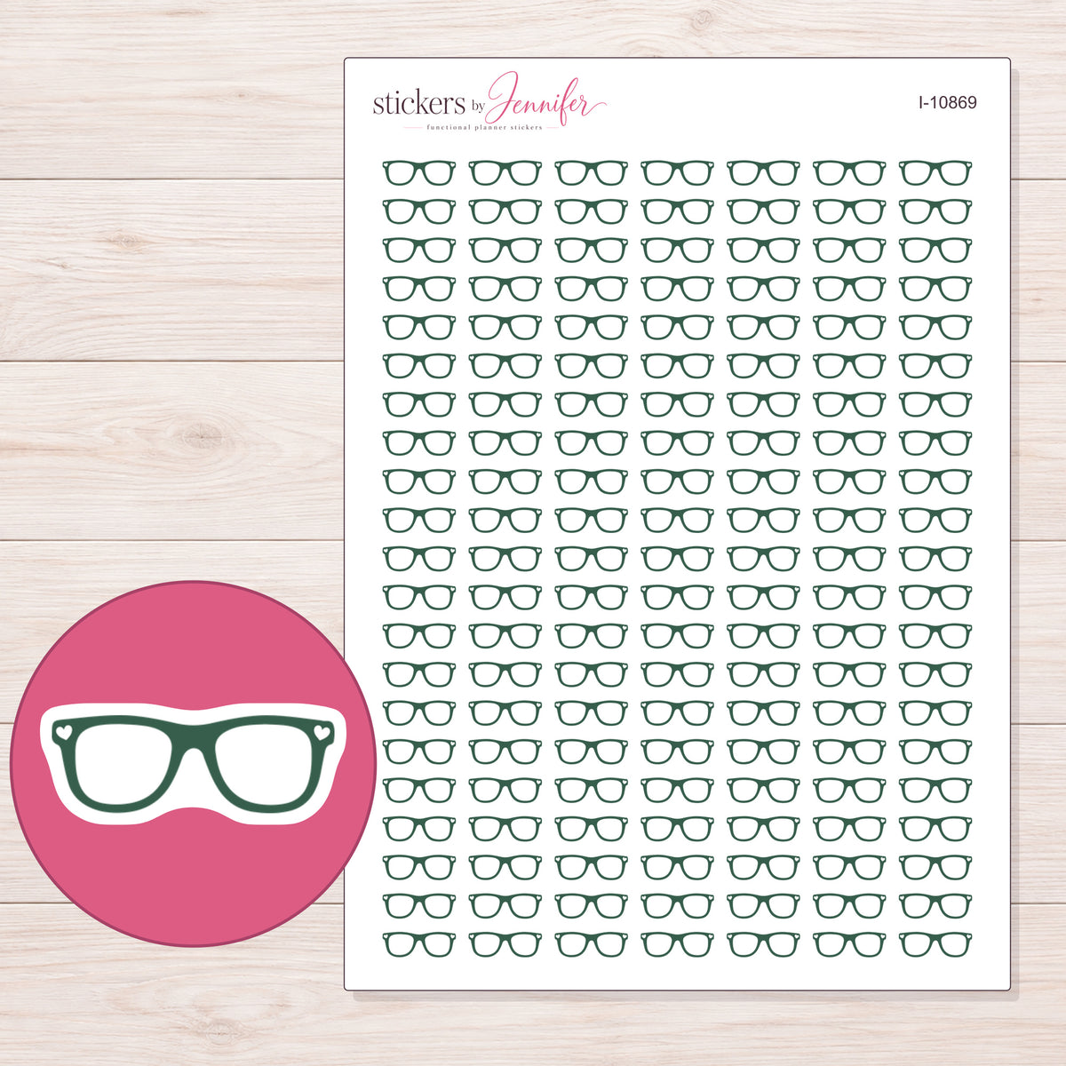 I-10869 planner sticker sheet with enlarged sticker detail