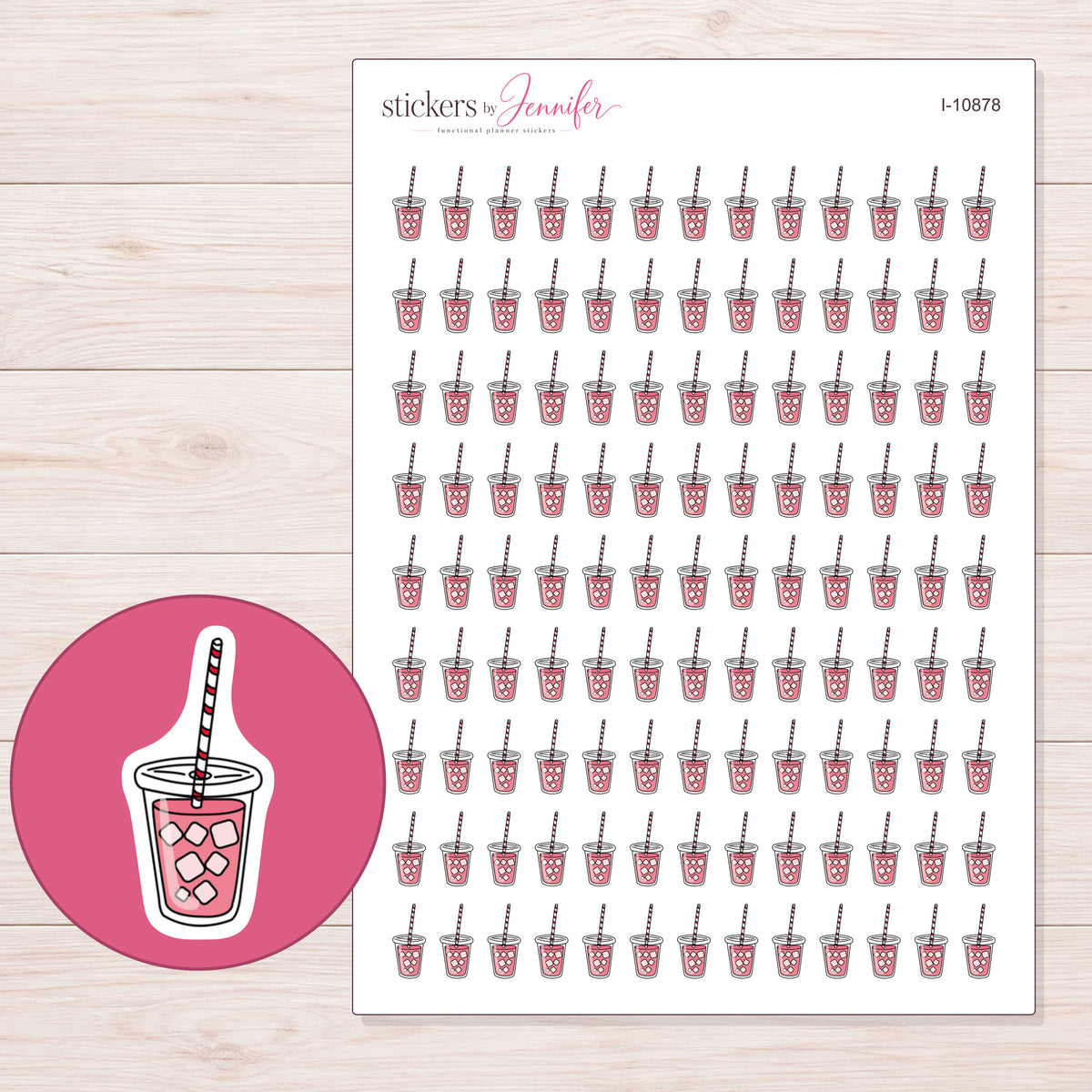 I-10878 planner sticker sheet with enlarged sticker detail