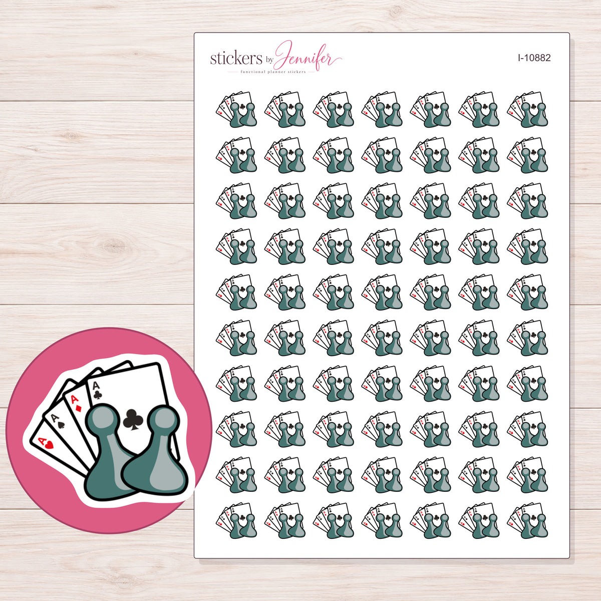 I-10882 planner sticker sheet with enlarged sticker detail