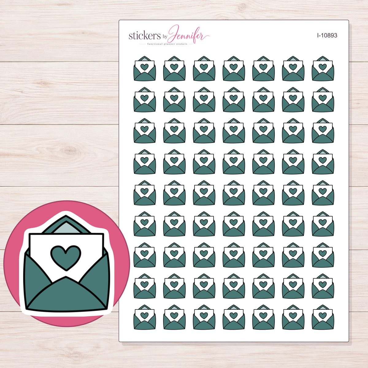 I-10893 planner sticker sheet with enlarged sticker detail