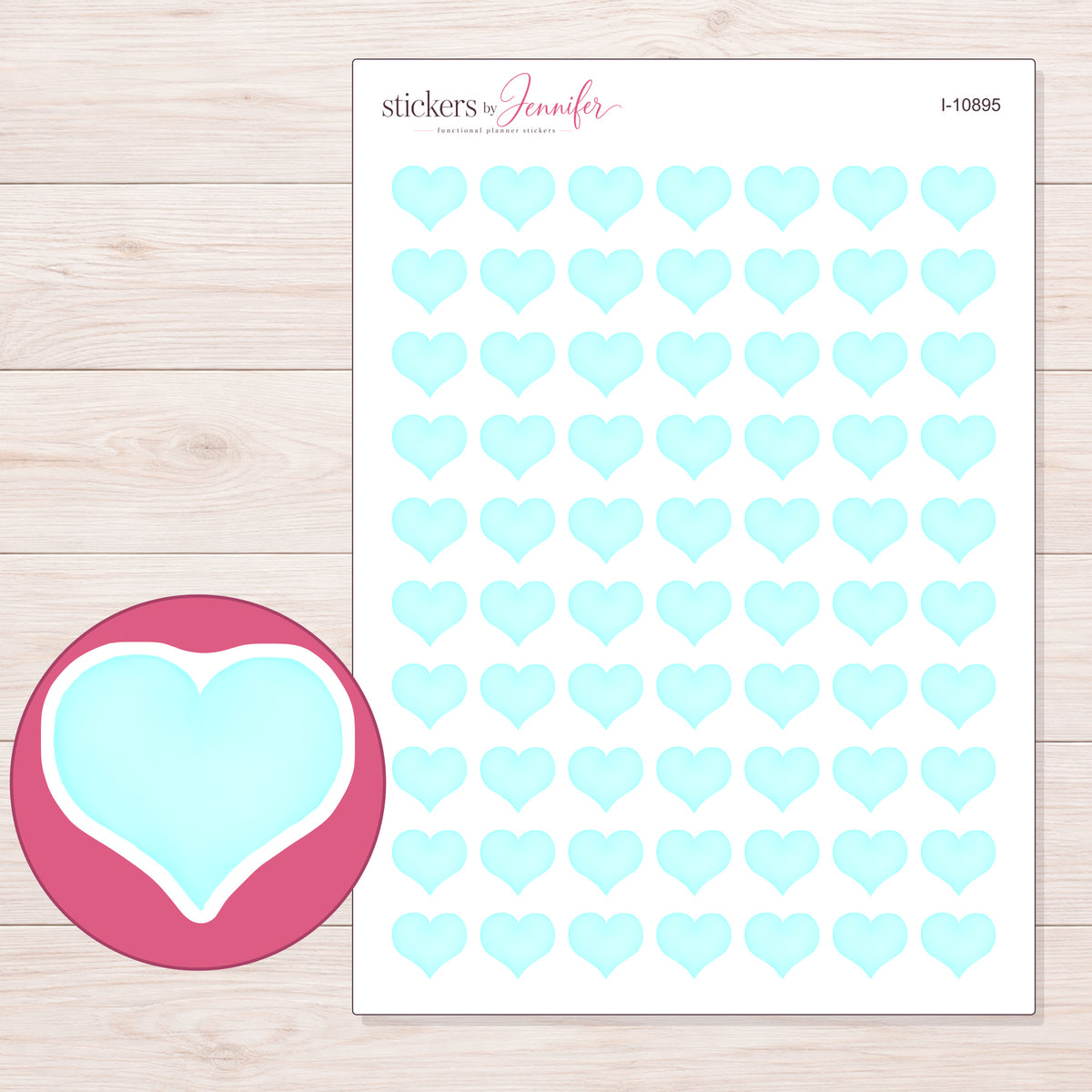 I-10895 planner sticker sheet with enlarged sticker detail