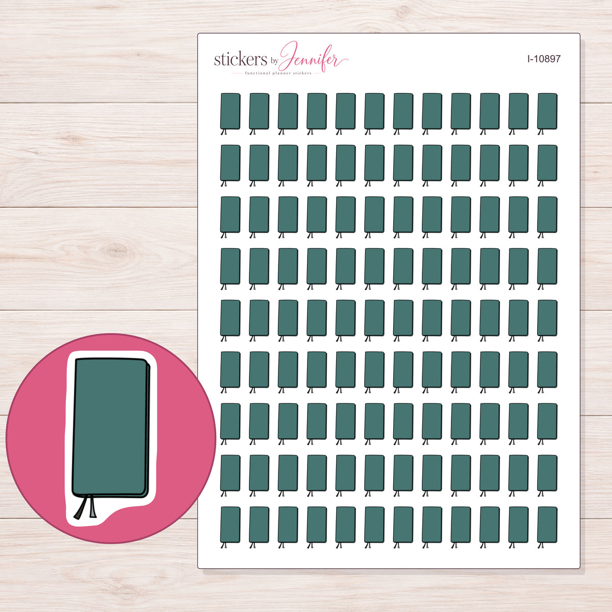 I-10897 planner sticker sheet with enlarged sticker detail