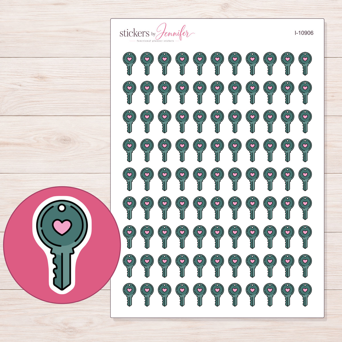 I-10906 planner sticker sheet with enlarged sticker detail
