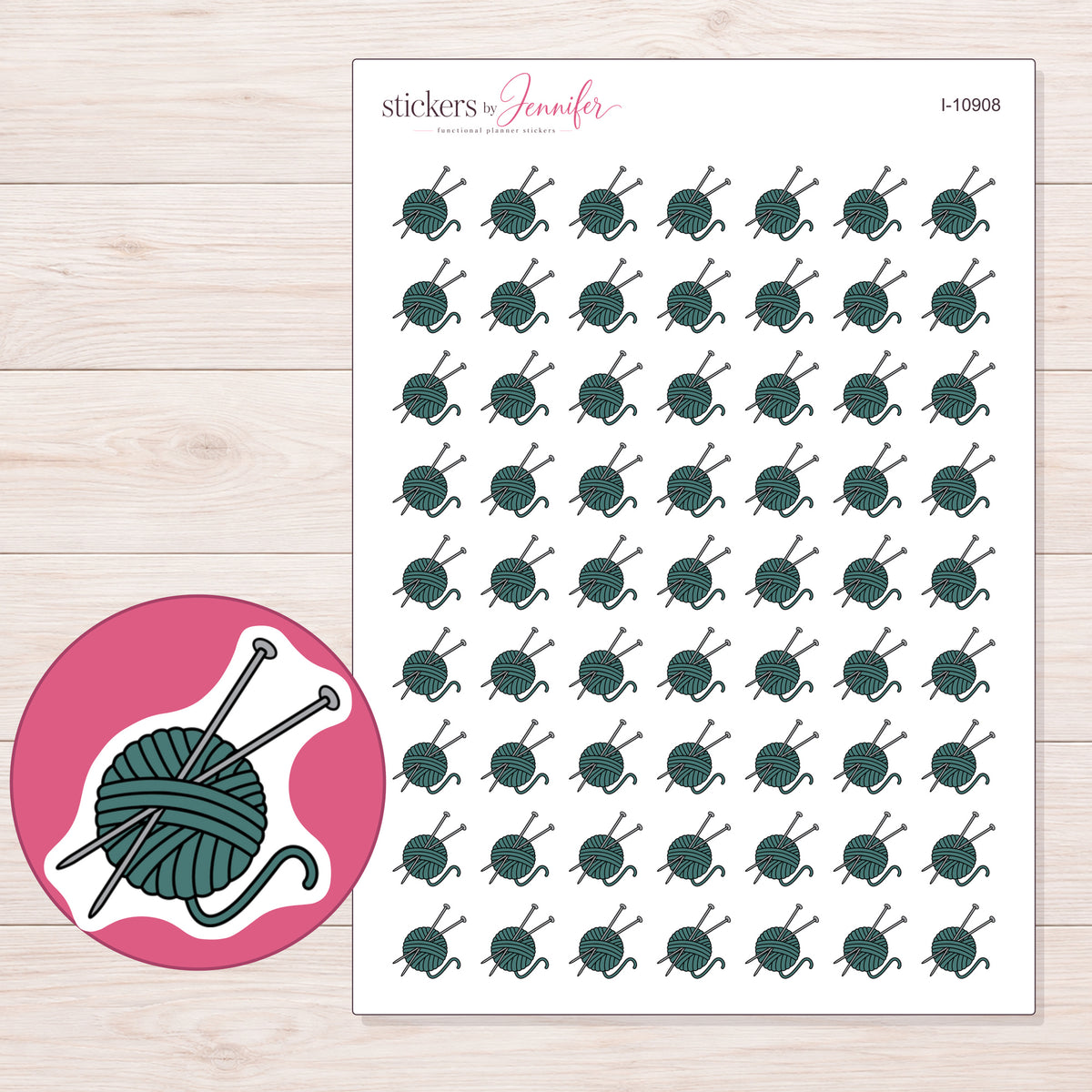 I-10908 planner sticker sheet with enlarged sticker detail