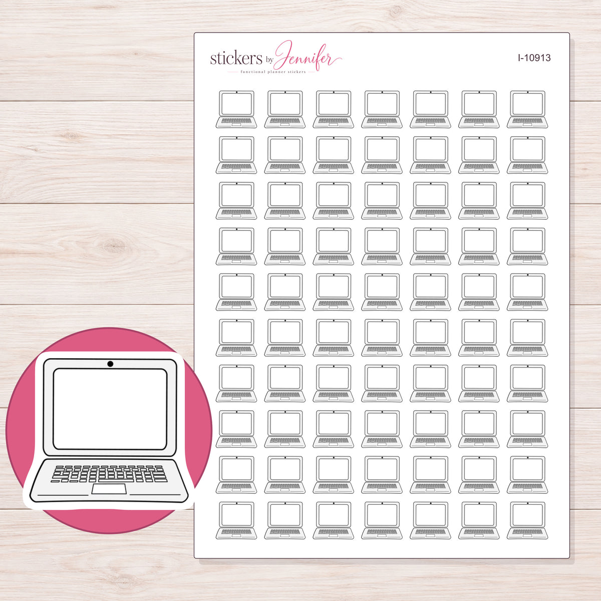 I-10913 planner sticker sheet with enlarged sticker detail