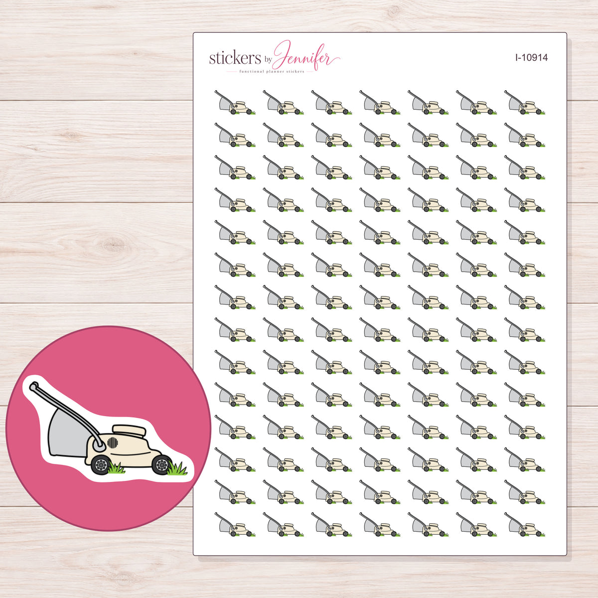 I-10914 planner sticker sheet with enlarged sticker detail