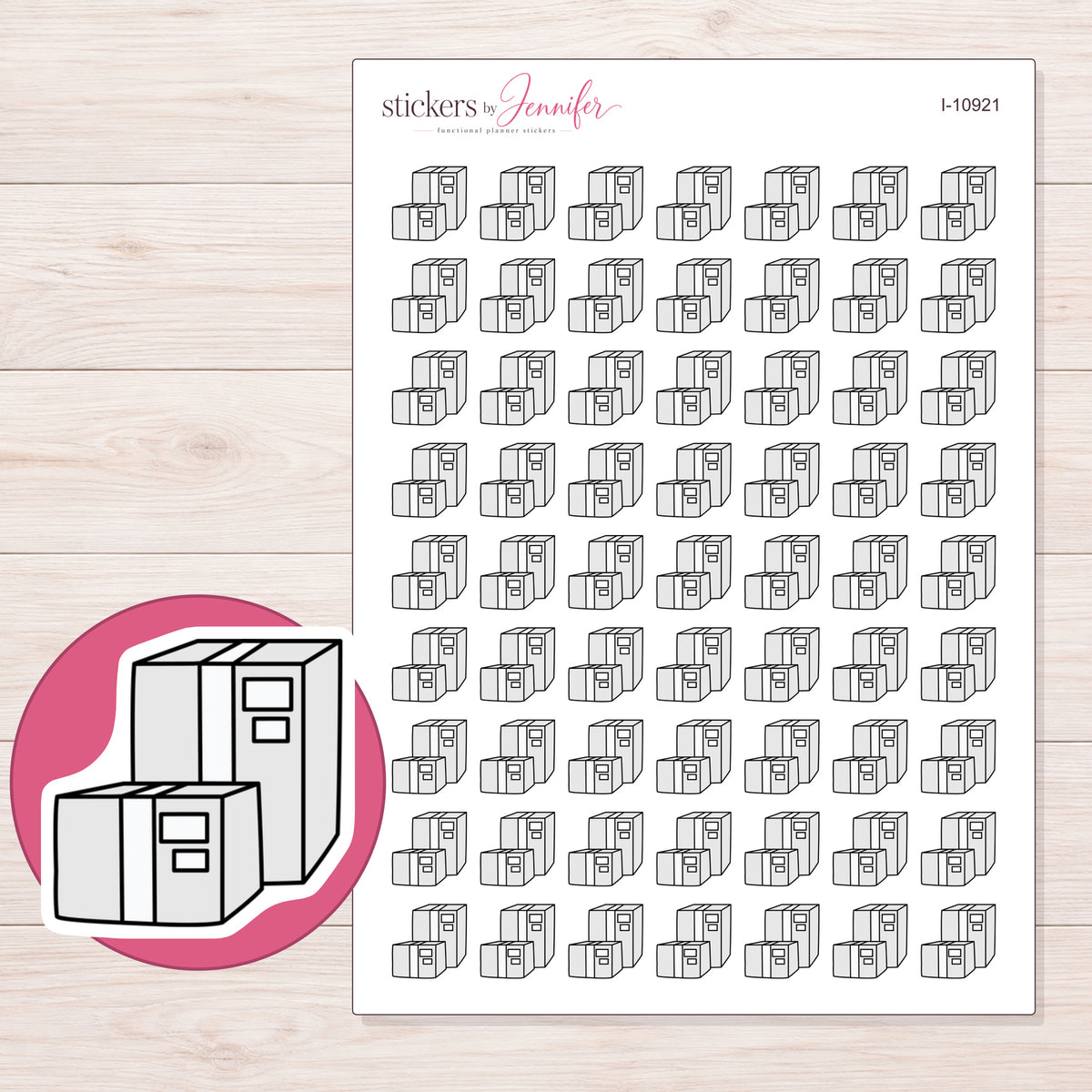 I-10921 planner sticker sheet with enlarged sticker detail