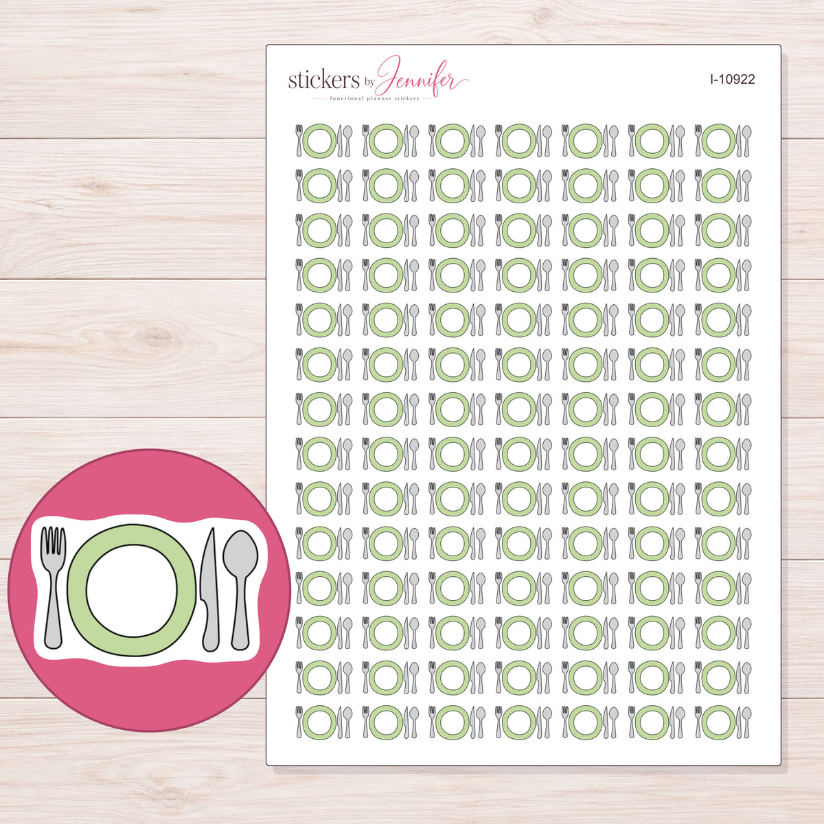 I-10922 planner sticker sheet with enlarged sticker detail