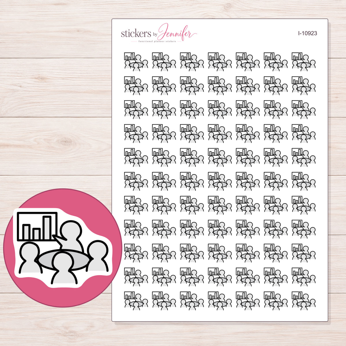 I-10923 planner sticker sheet with enlarged sticker detail