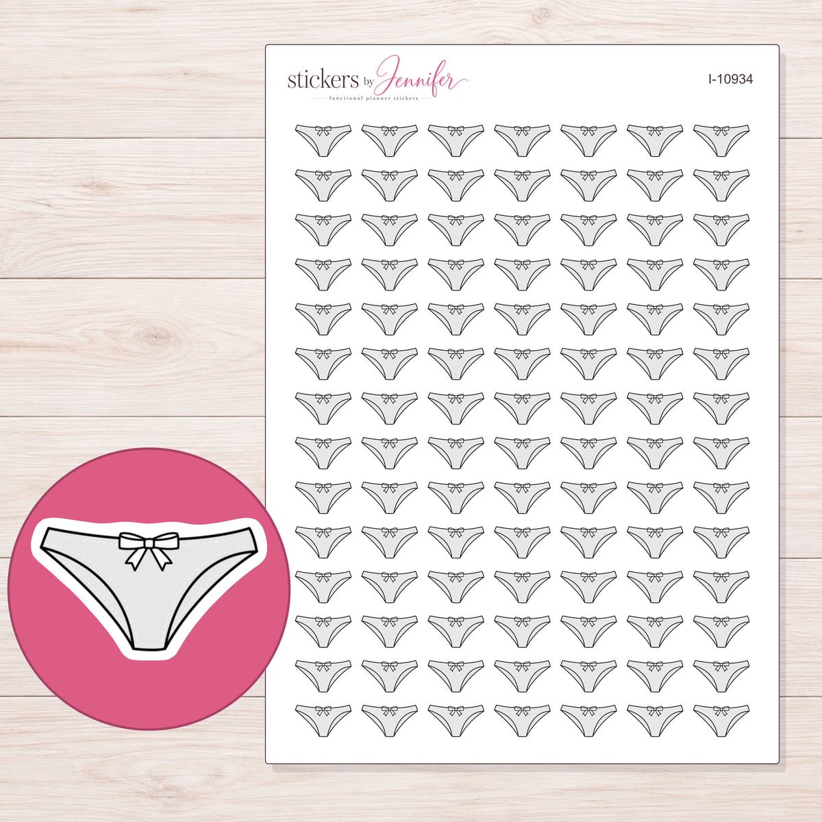 I-10934 planner sticker sheet with enlarged sticker detail