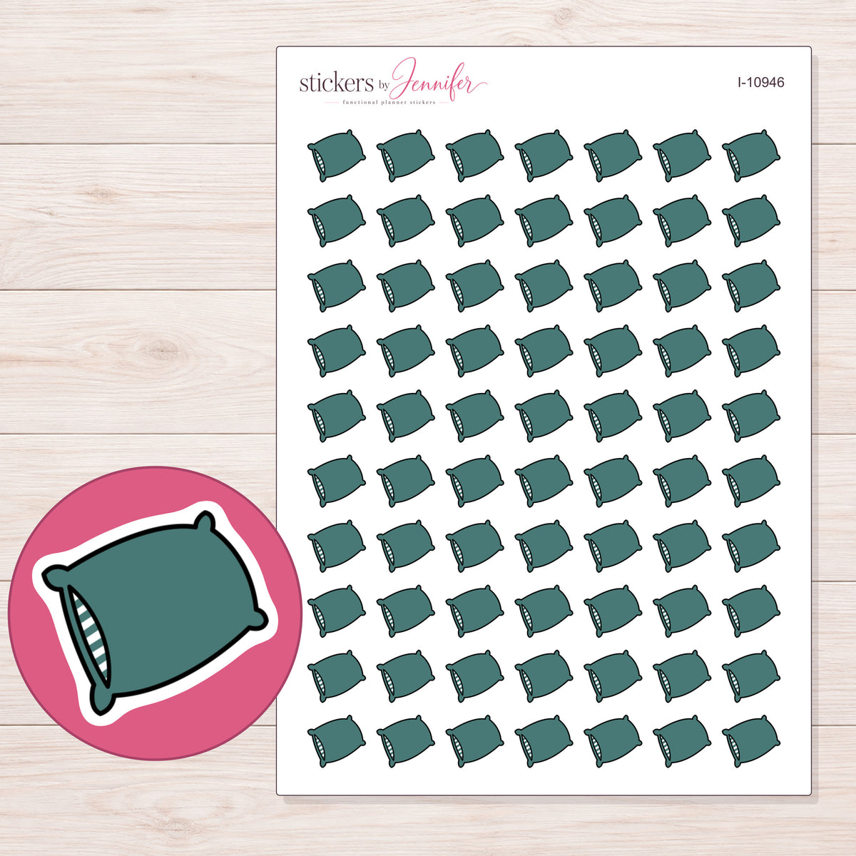I-10946 planner sticker sheet with enlarged sticker detail