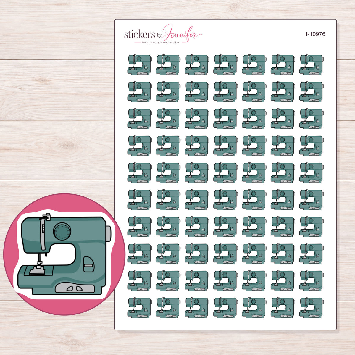 I-10976 planner sticker sheet with enlarged sticker detail