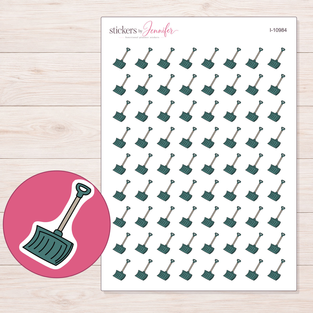 I-10984 planner sticker sheet with enlarged sticker detail