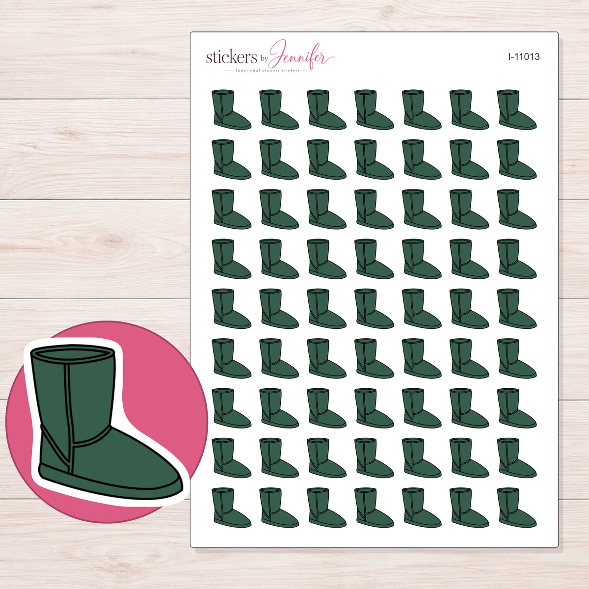 I-11013 planner sticker sheet with enlarged sticker detail