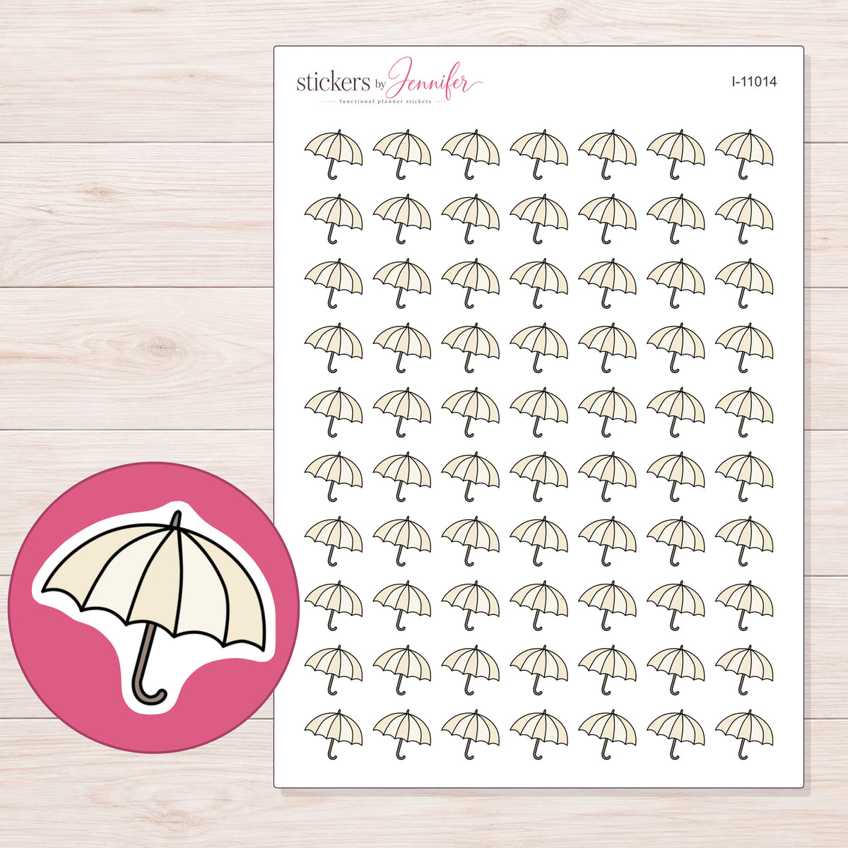 I-11014 planner sticker sheet with enlarged sticker detail
