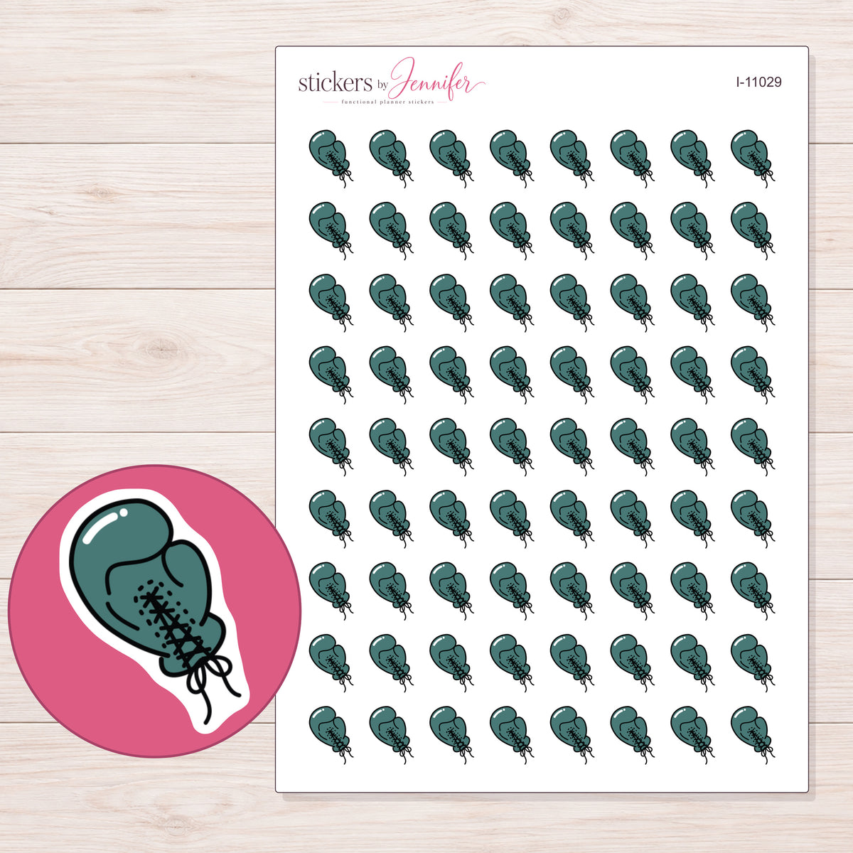I-11029 planner sticker sheet with enlarged sticker detail