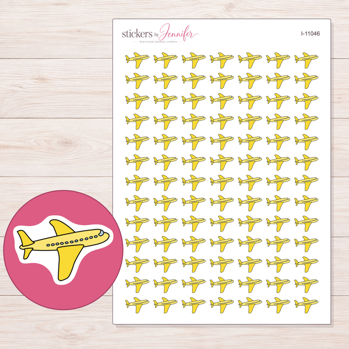 I-11046 planner sticker sheet with enlarged sticker detail