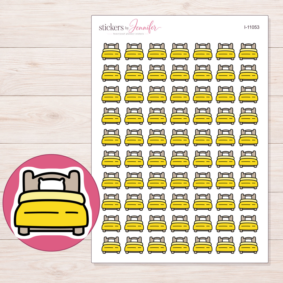 I-11053 planner sticker sheet with enlarged sticker detail