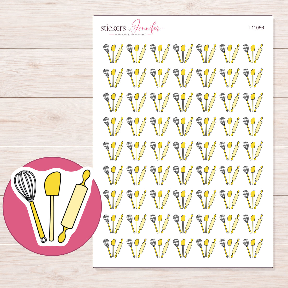 I-11056 planner sticker sheet with enlarged sticker detail