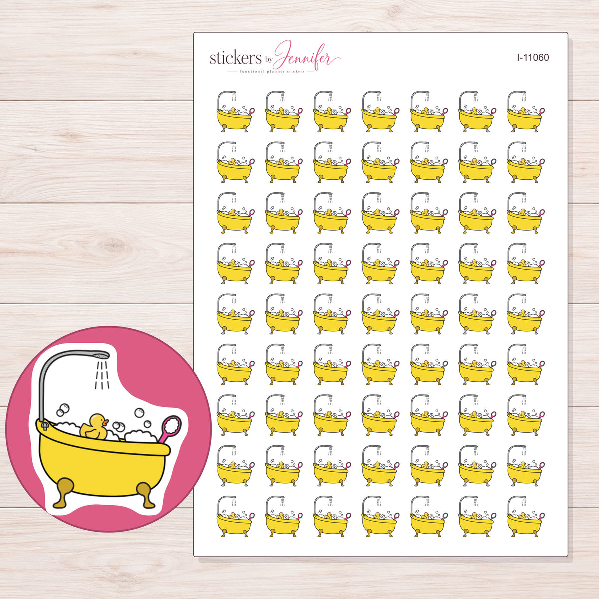I-11060 planner sticker sheet with enlarged sticker detail