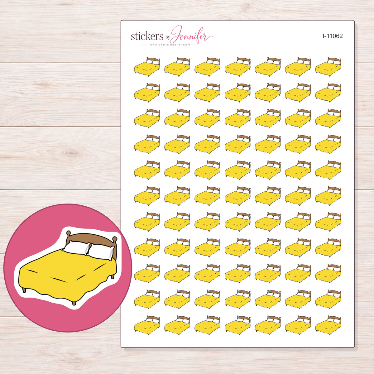 I-11062 planner sticker sheet with enlarged sticker detail
