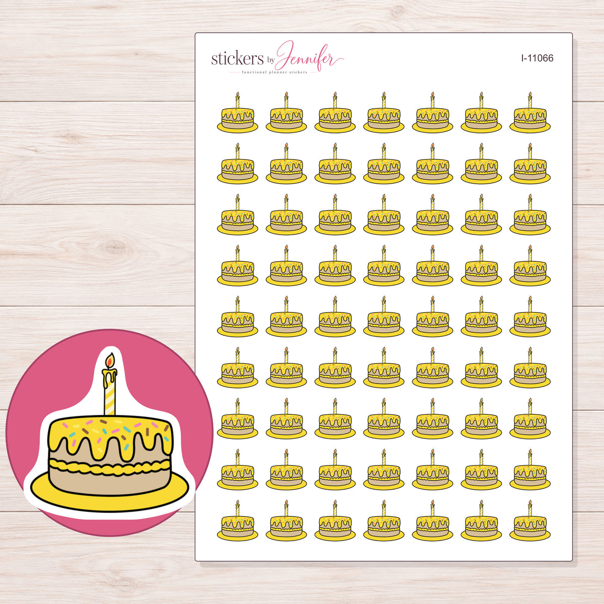 I-11066 planner sticker sheet with enlarged sticker detail