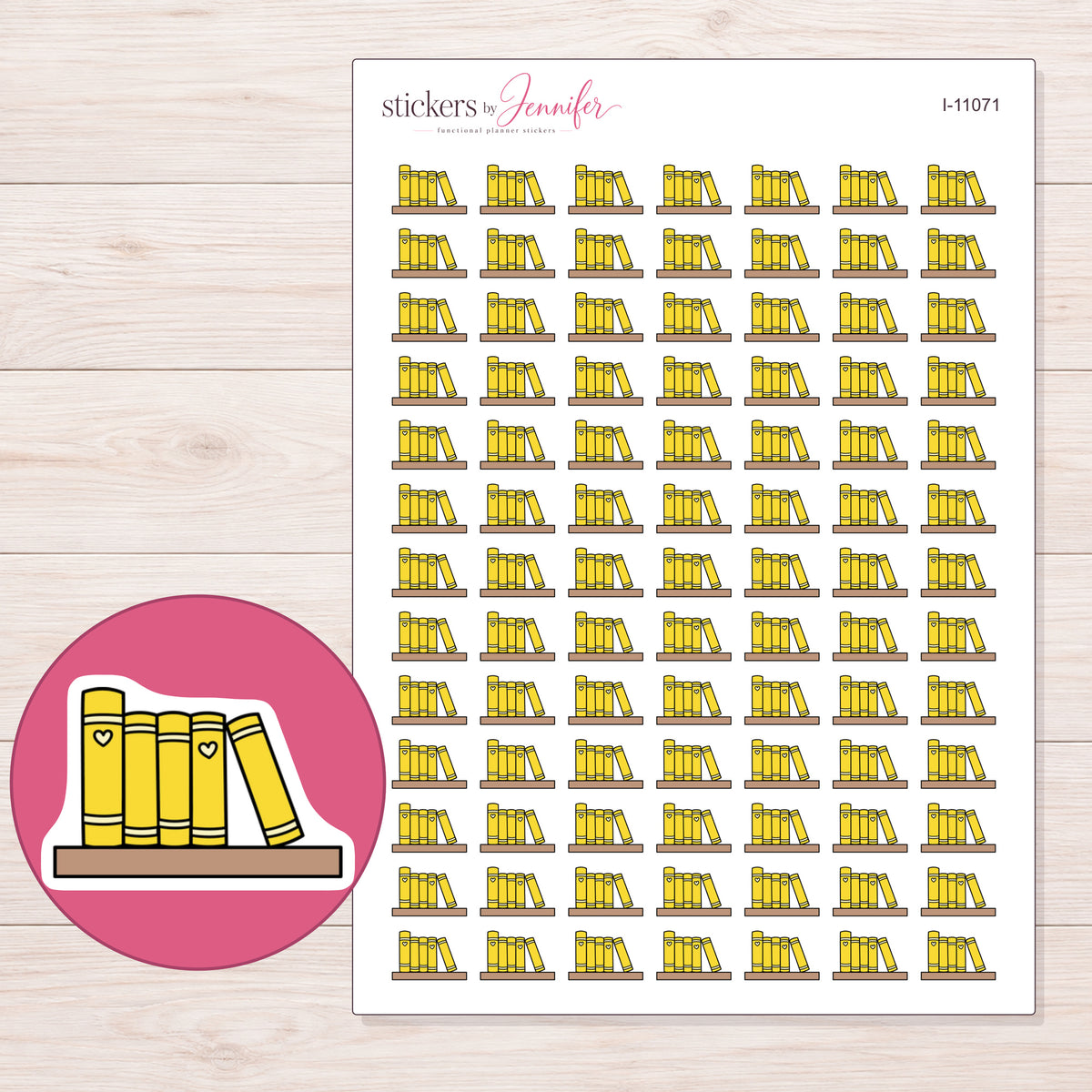 I-11071 planner sticker sheet with enlarged sticker detail