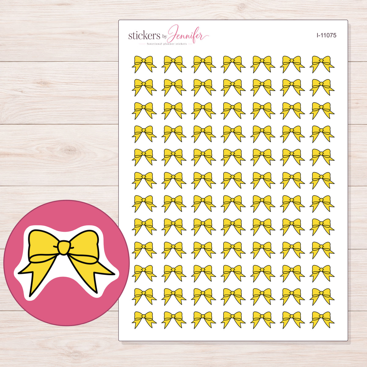 I-11075 planner sticker sheet with enlarged sticker detail