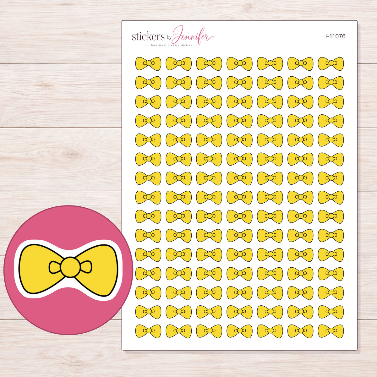 I-11076 planner sticker sheet with enlarged sticker detail
