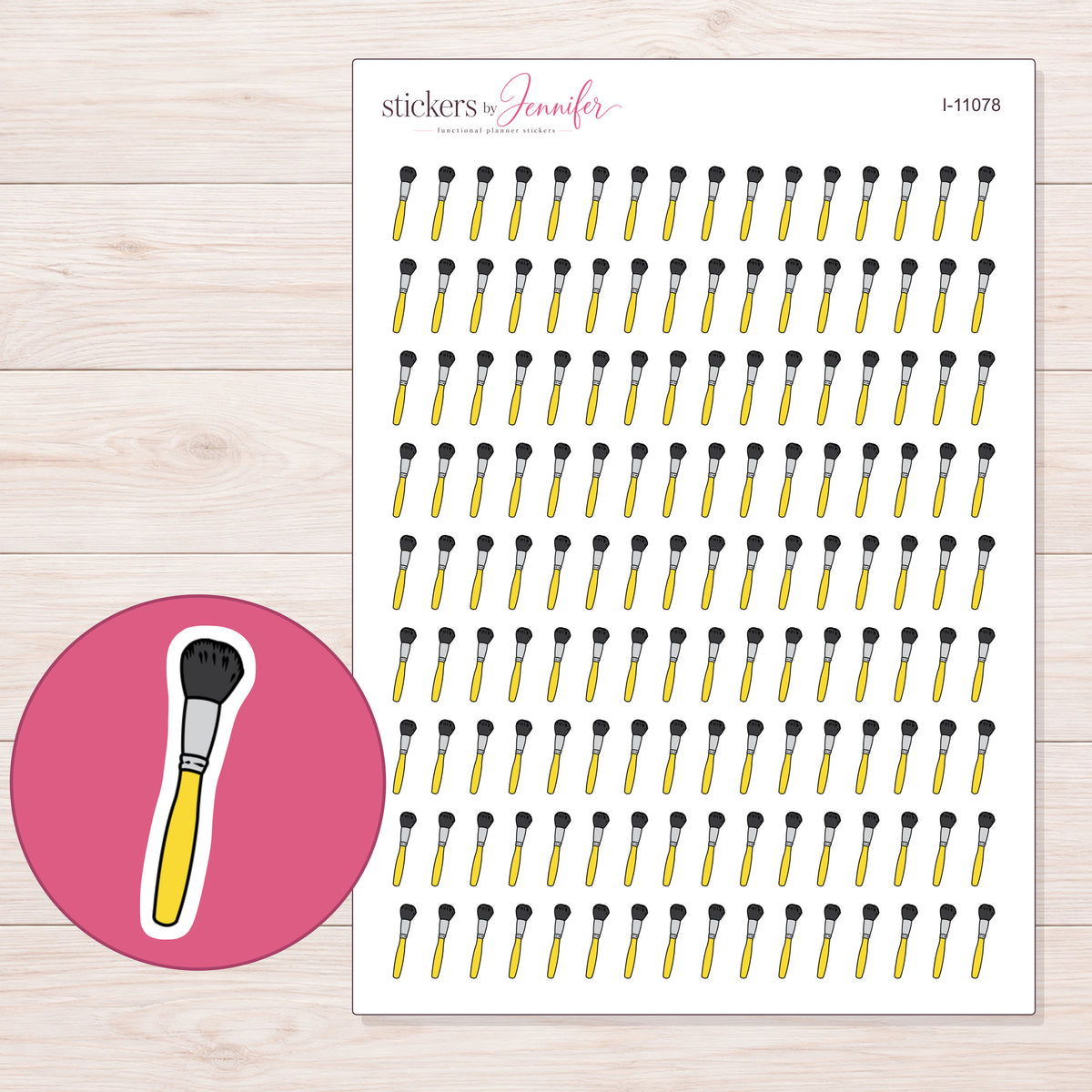 I-11078 planner sticker sheet with enlarged sticker detail