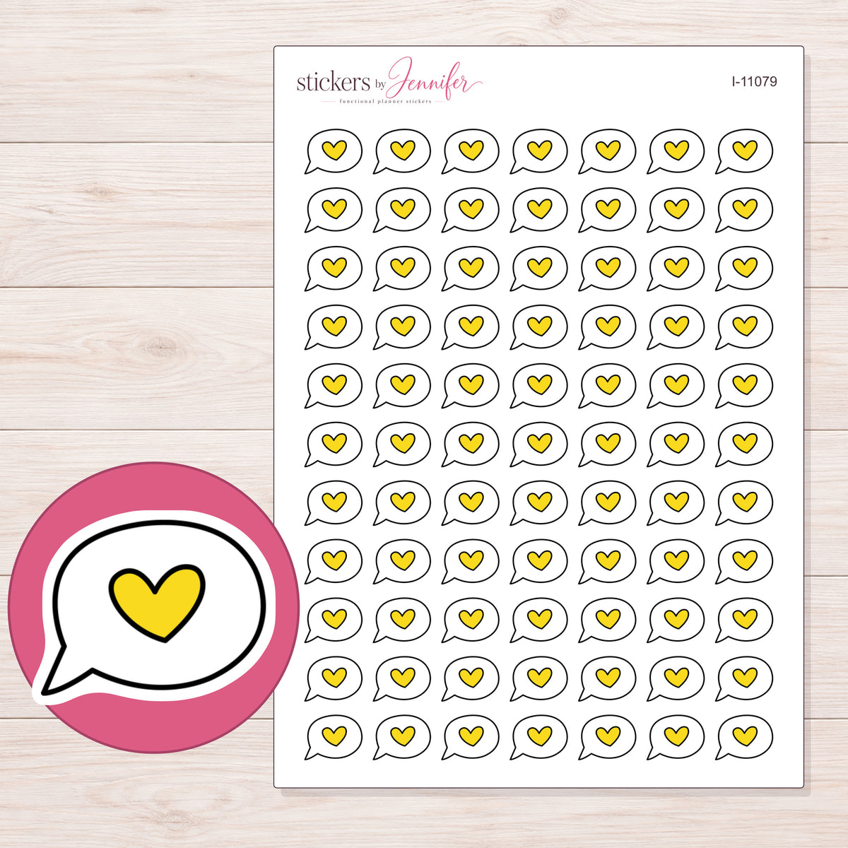 I-11079 planner sticker sheet with enlarged sticker detail