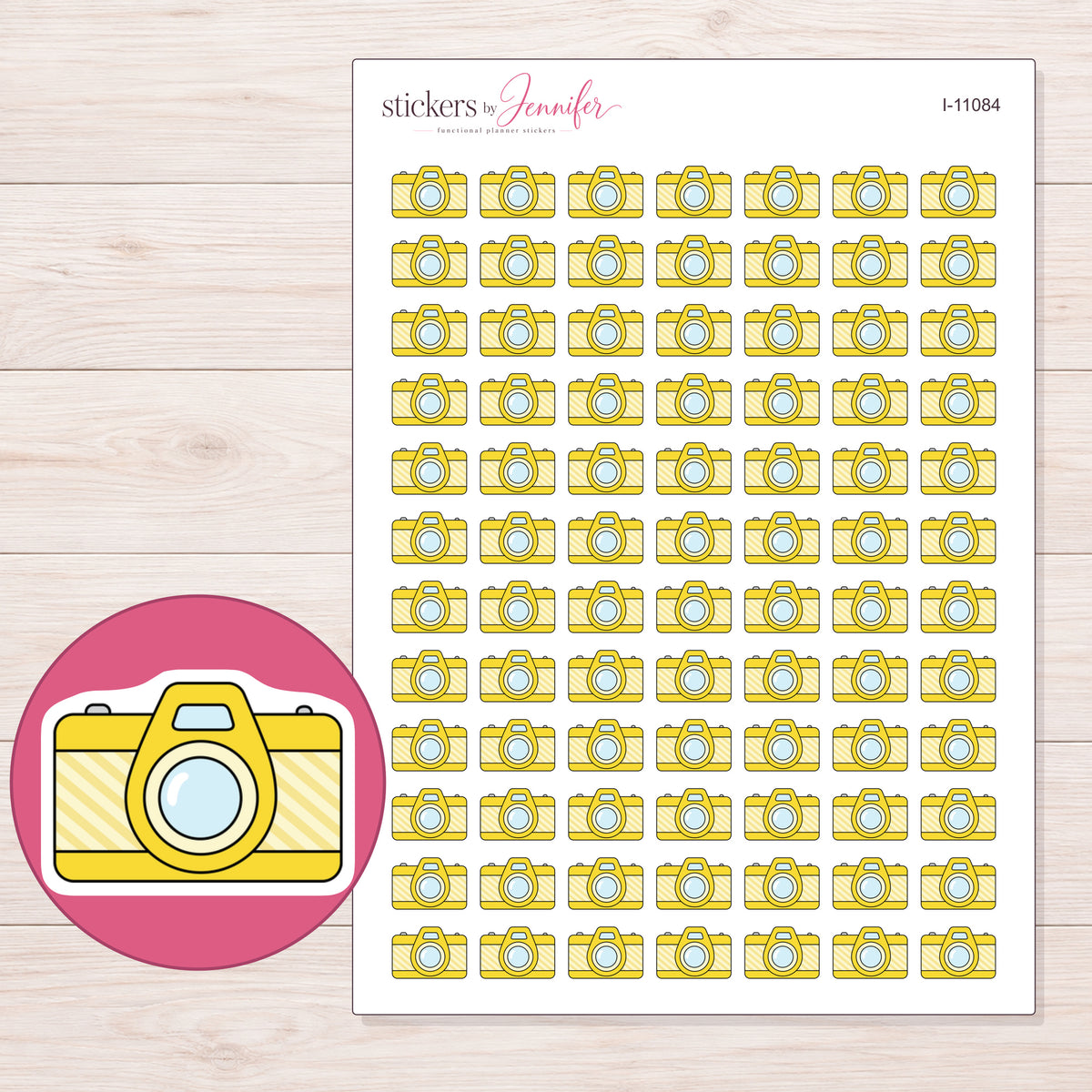 I-11084 planner sticker sheet with enlarged sticker detail