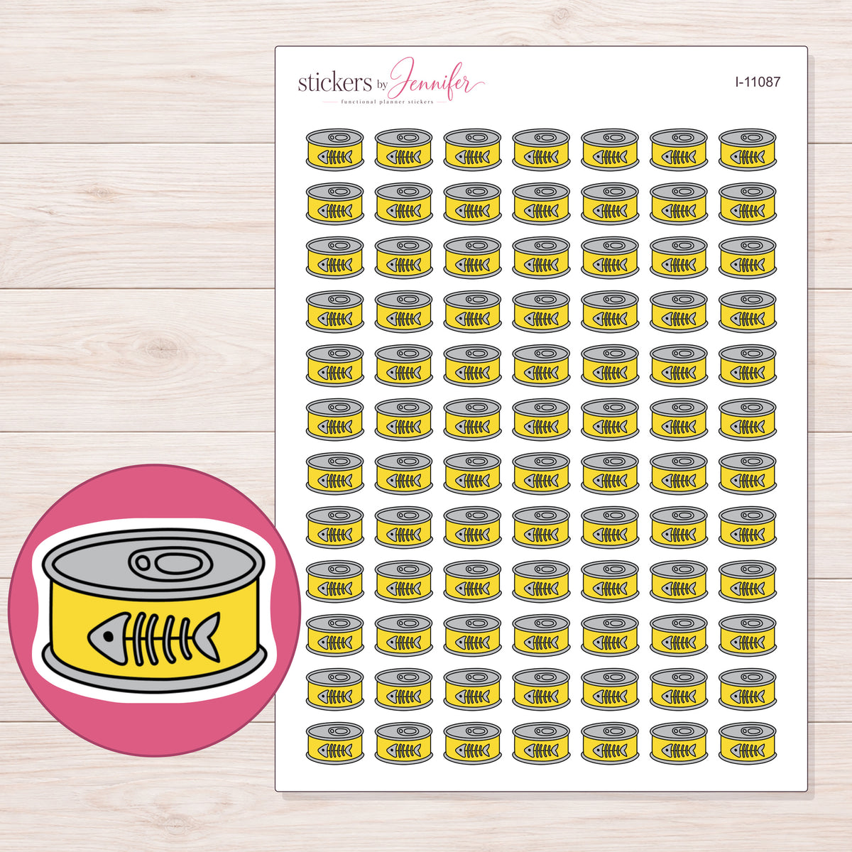 I-11087 planner sticker sheet with enlarged sticker detail