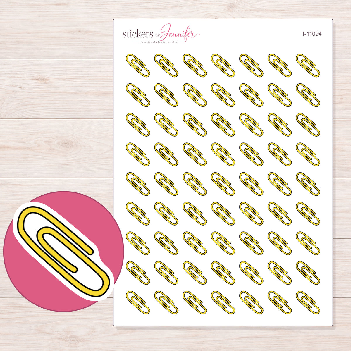 I-11094 planner sticker sheet with enlarged sticker detail